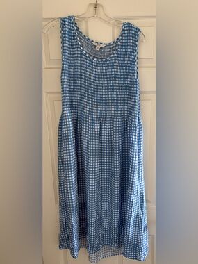 Croft and Barrow Sleeveless Blue Gingham SZ XL Sundress